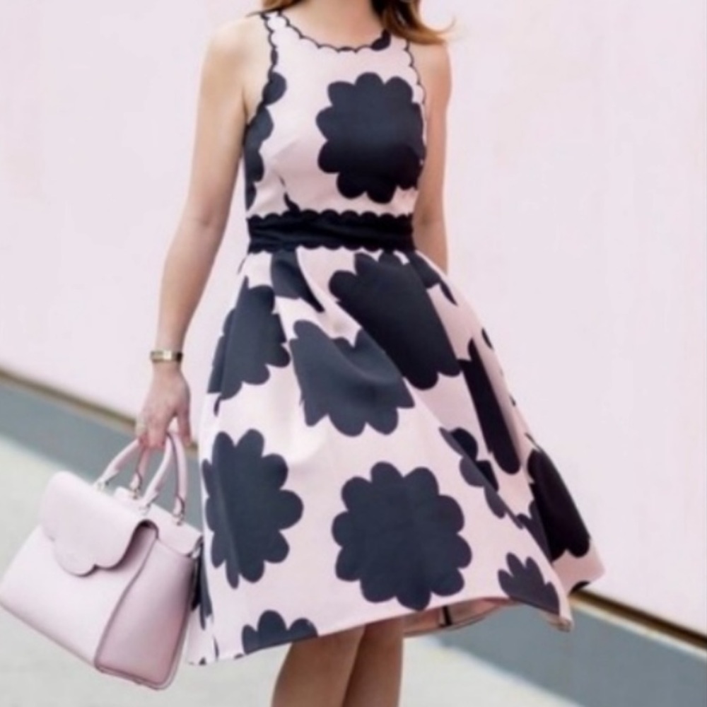 KATE SPADE New York Petal Stamp Fit And Flare Dress size 10 NWT